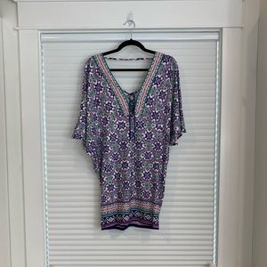 Swimsuit cover-up cold shoulder and skirt style
